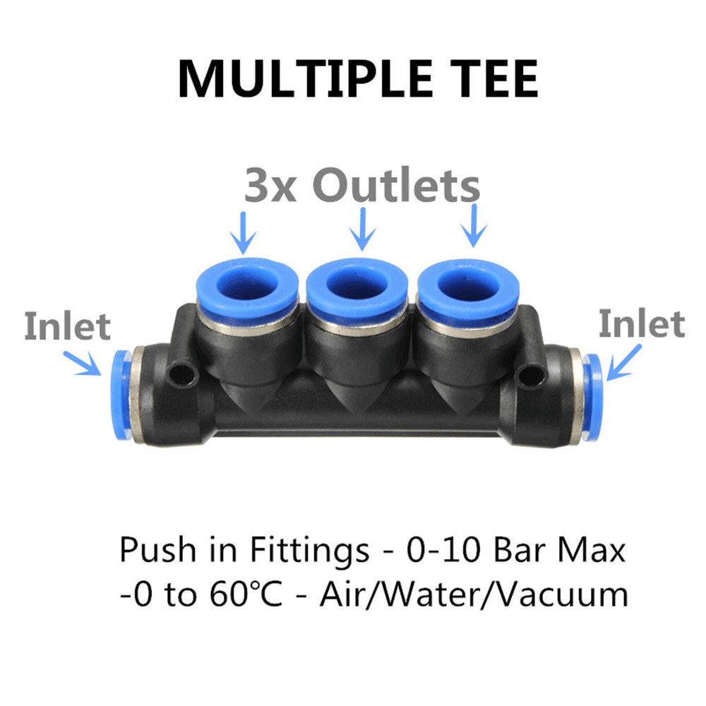 Pneumatic Connector Pneumatic Push in Fittings for Air/Water Hose and Tube All Sizes Available - MRSLM