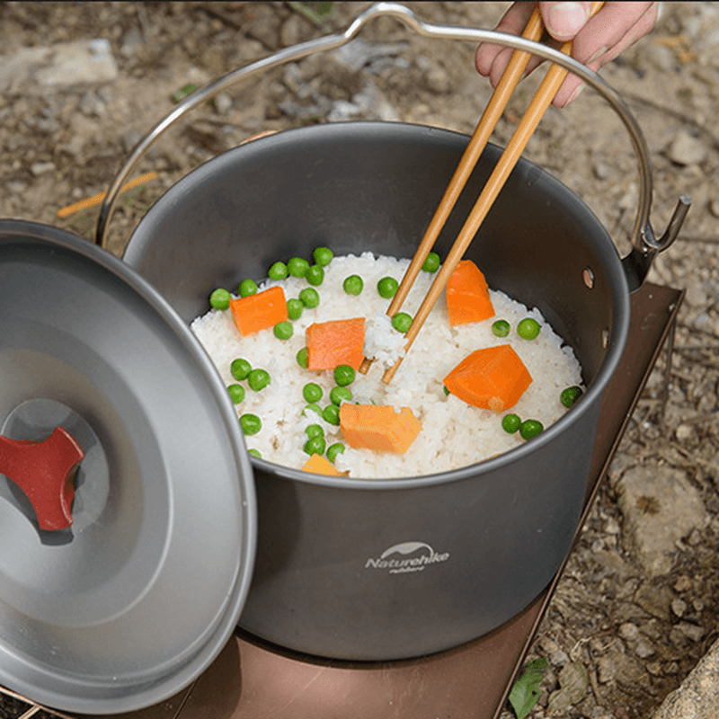 Naturehike 4-6 Person Alumina Outdooors Hanging Pot Portable Ultralight Camping Picnic Cooking Ware - MRSLM