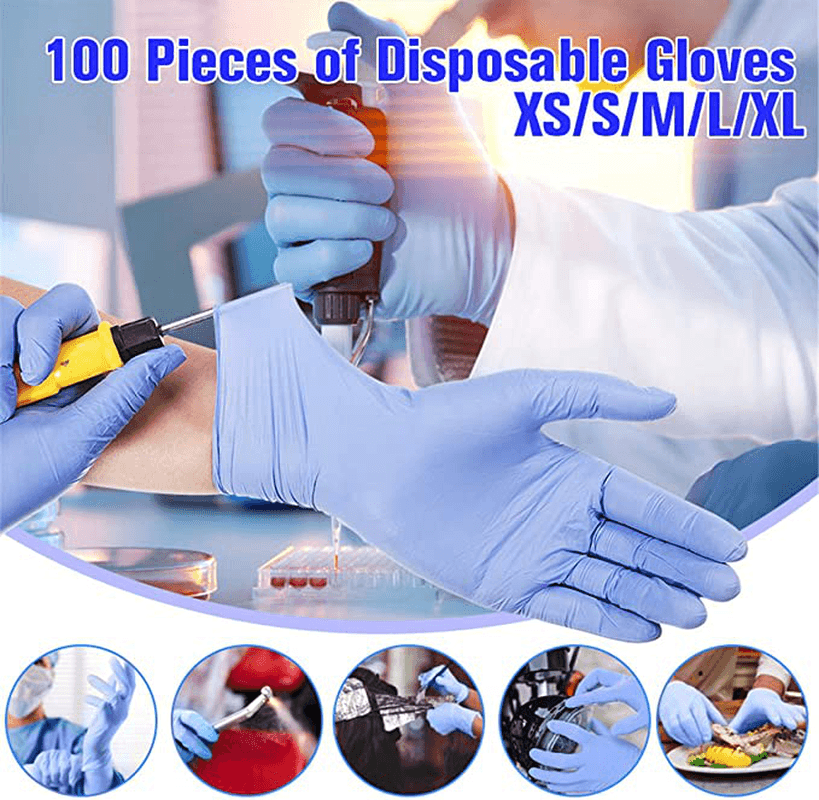 Slimerence 100*Pcs Disposable Nitrile BBQ Gloves Waterproof Glove - MRSLM