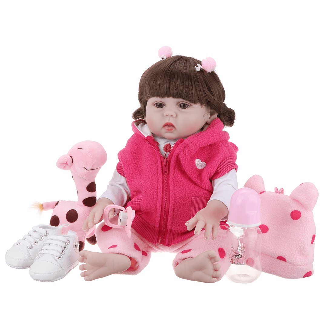 Lifelike Newborn Dolls Curly Hair Doll Handmade Silicone Dolls Sleeping Doll Children'S Toys Gifts - MRSLM