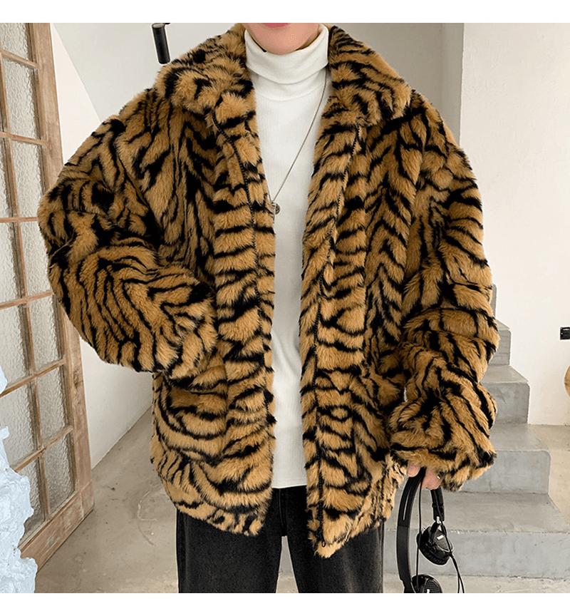 American Retro Tooling Jacket Loose Furry Faux Fur - MRSLM