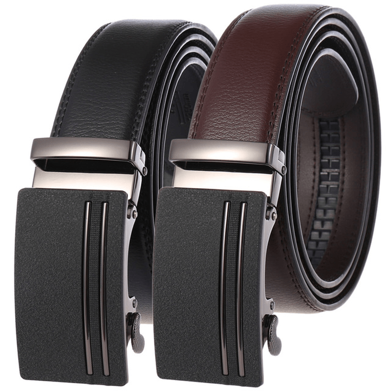 Two-Layer Leather Belt Business Belt Automatic Buckle Belt - MRSLM