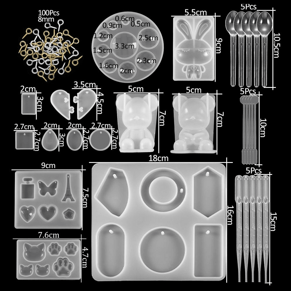 Silicone Mold Material Package Epoxy Jewelry Accessories Set - MRSLM