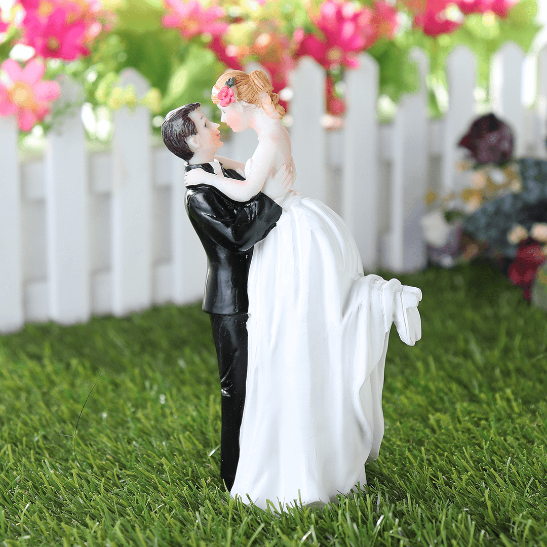 Romantic Funny Wedding Cake Topper Figure Bride Groom Couple Bridal Decorations - MRSLM