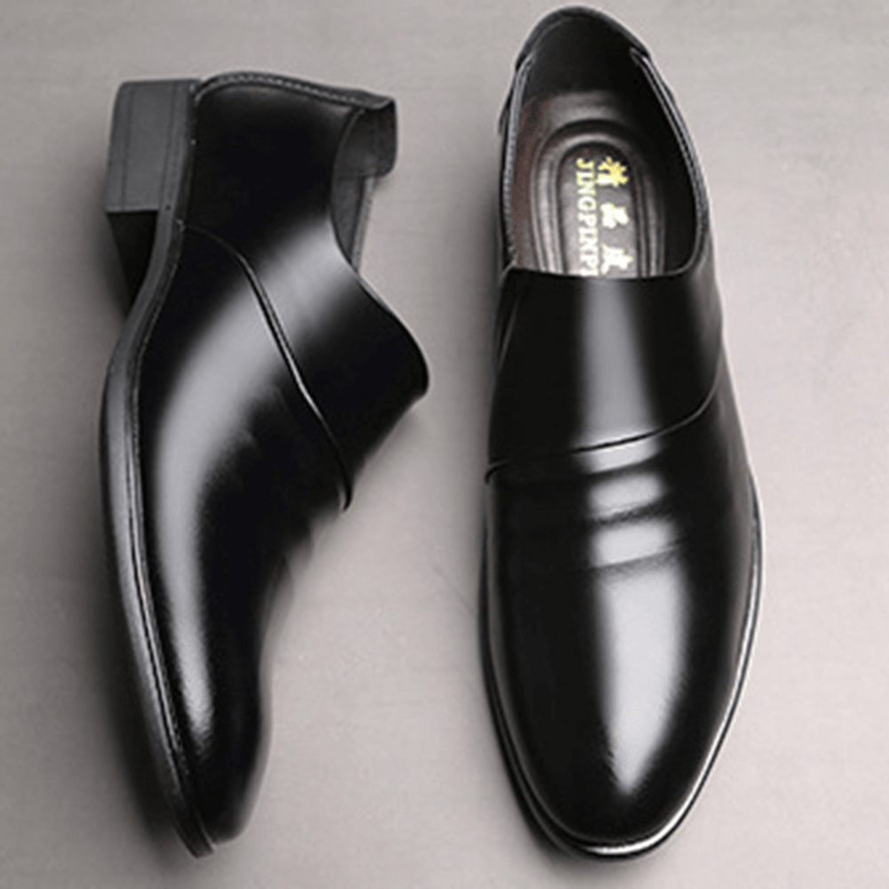 Men Microfiber Non Slip Slip on Business Formal Shoes - MRSLM