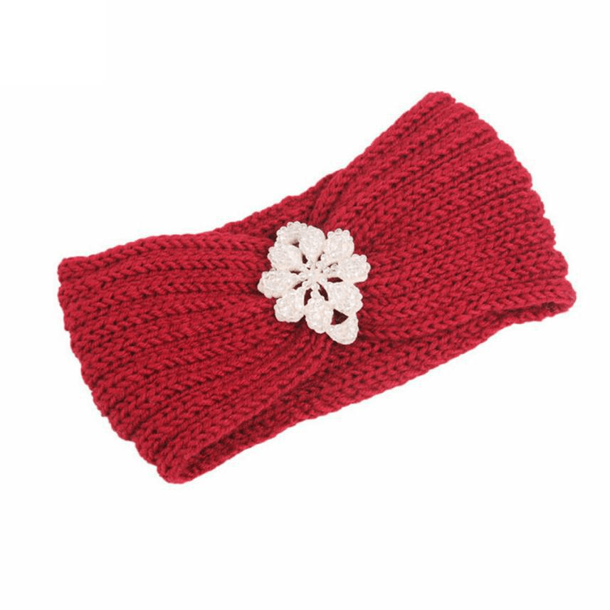 Handmade Crystal Beaded Wool Knitted Headband - MRSLM