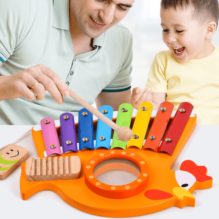 Wooden Three in One Octave Knocking Piano Toy - MRSLM