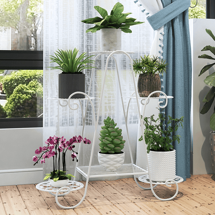 6-Layer Flower Stand Wrought Iron Plant Shelf Indoor Creative Art Rack - MRSLM