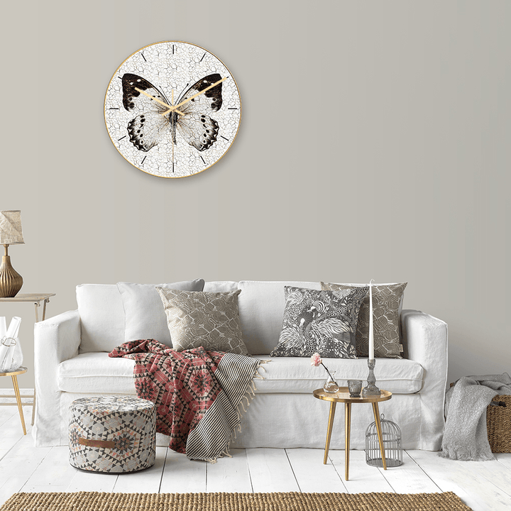 CC012 Creative Butterfly Pattern Wall Clock Mute Wall Clock Quartz Wall Clock for Home Office Decorations - MRSLM