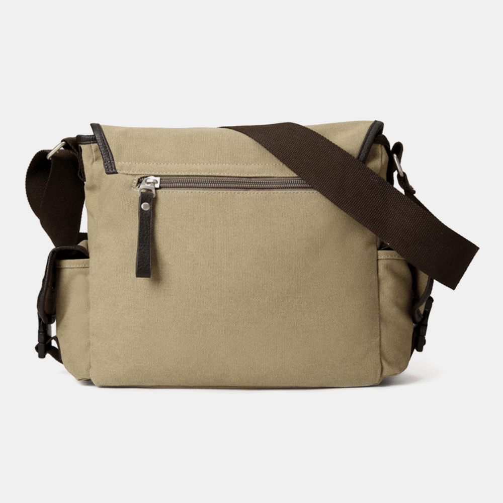 Men Vintage Large Capacity Wear-Resistant Canvas Crossbody Bag Casual Shoulder Bag - MRSLM