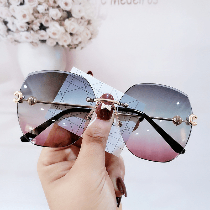 Planet-Shaped Rimless Cut-Edge Sunglasses - MRSLM