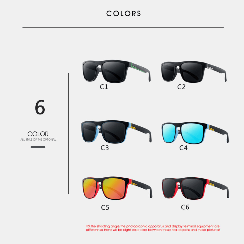 Men Full Square Frame HD Polarized UV Protection Outdoor Sunshade Sunglasses - MRSLM