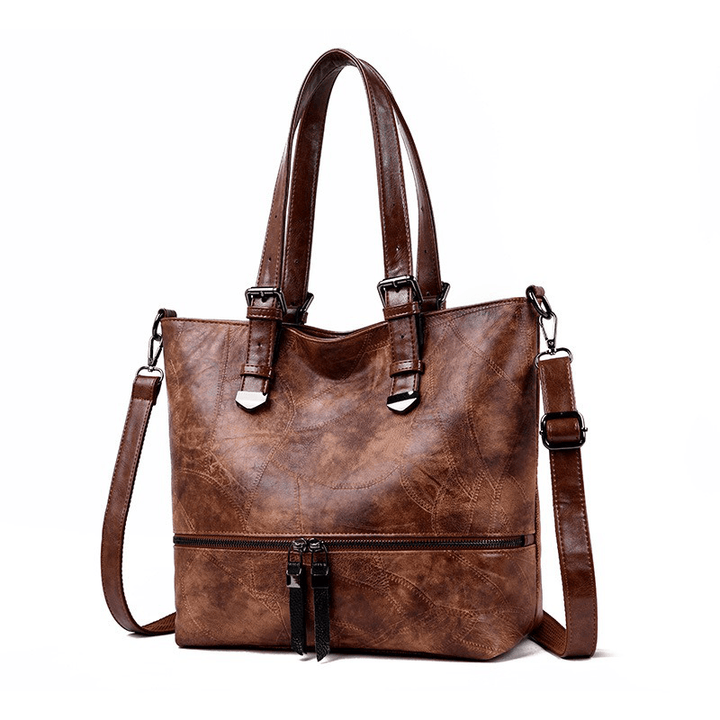 Women Elegant Vintage Large Capacity Handbag Shoulder Bag - MRSLM