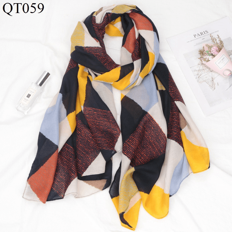 New Korean Style Cotton and Linen Scarf Women Fashion Trend Plaid Scarf Shawl Dual-Use - MRSLM