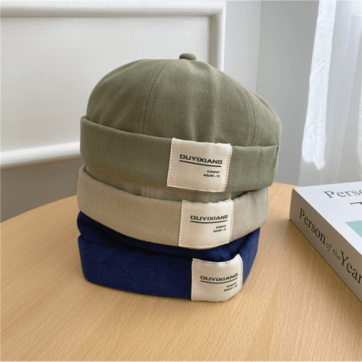 Japanese Letter Label Melon Leather Cap - MRSLM