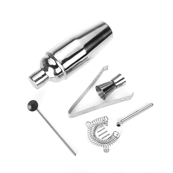 Stainless Steel Cocktail Shaker Mixer Drink Bartender Martini Tools Bar Set Kit - MRSLM