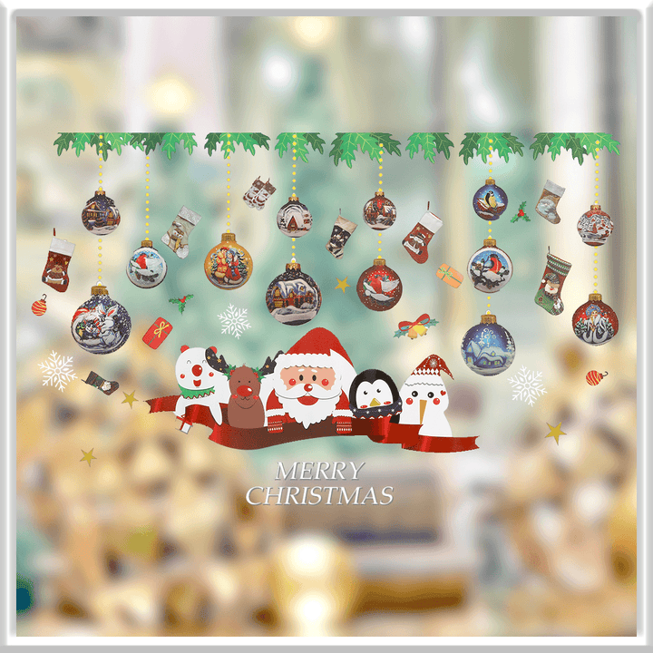 2020 Christmas Decoration Sticker Glass Windows Decals Merry Christmas Home Decoration Wall Stickers Kids Room New Year Wallpaper - MRSLM