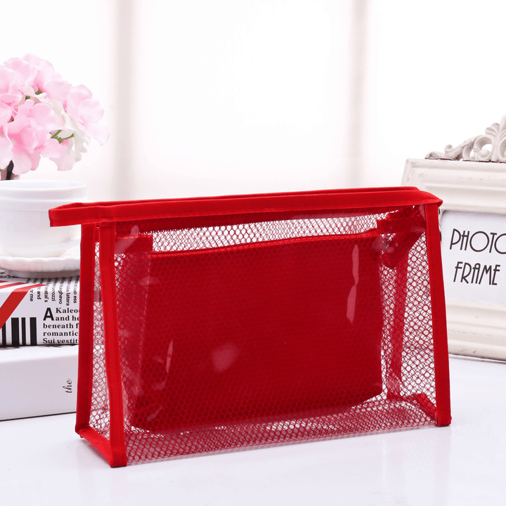 Honana BX-112 Waterproof PVC Cosmetic Bags Two-Piece Suit Net Travel Makeup Transparent Bag - MRSLM