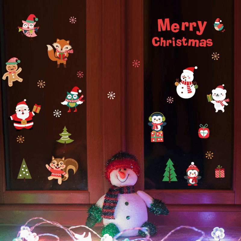 Miico SK6038 Christmas Sticker Novetly Cartoon Wall Stickers for Kids Room Decoration Christmas Party - MRSLM