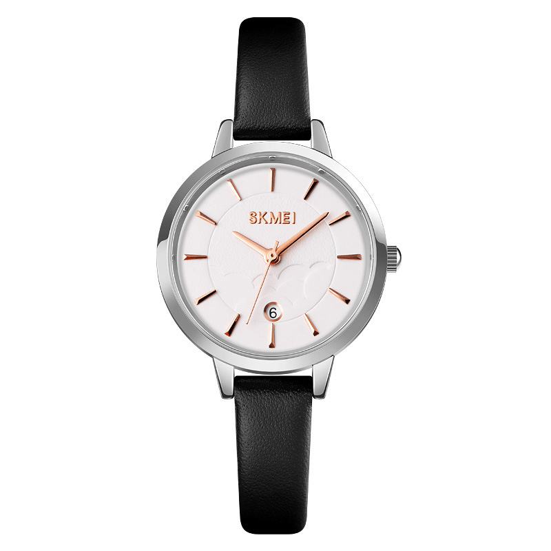 SKMEI 1705 Simple Women Watch Creative Dial Date Display Leather Strap Fashion Lady Quartz Watch - MRSLM