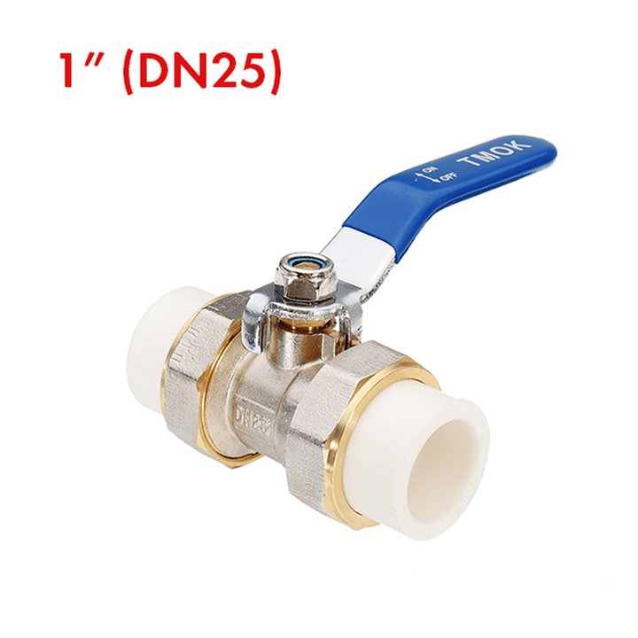 TMOK 3/4" 1" 1-1/4" PPR Brass Ball Valve Heat Fusion Double Union Socket Plumbing Fitting - MRSLM