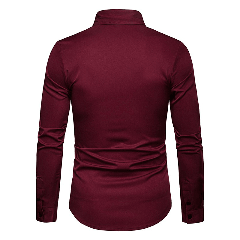 Men Solid Color Turn-Down Collar Shirts - MRSLM