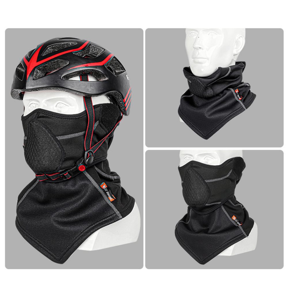 WEST BIKING Winter Sport Face Cover Fleece Headscarf Neck Warmer Multifunction Ski Motorcycle Running Cycling Head Hat Protector - MRSLM