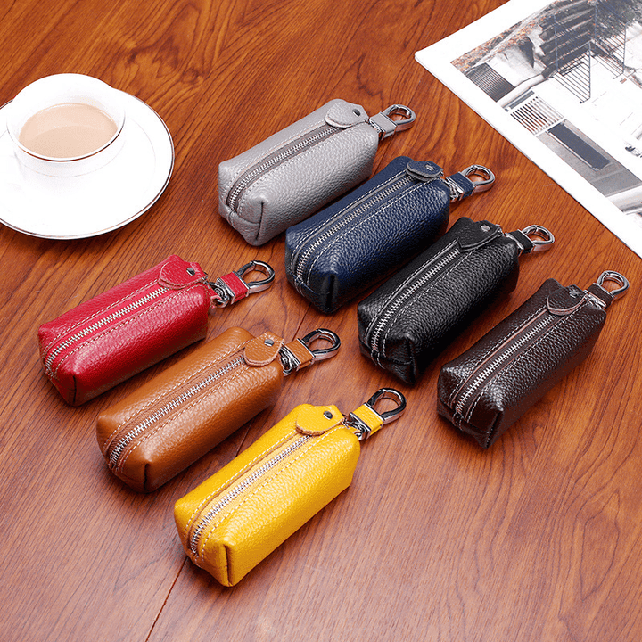 Men and Women Genuine Leather Car Key Case Holder Purse - MRSLM