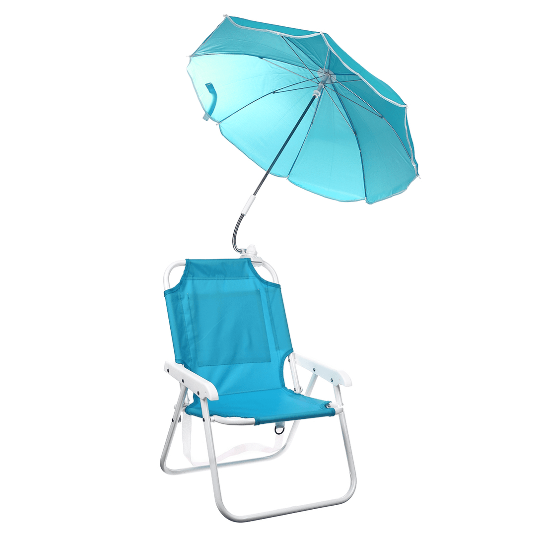 Outdoor Child Beach Chair Folding Chair with Umbrella and behind Pocket - MRSLM