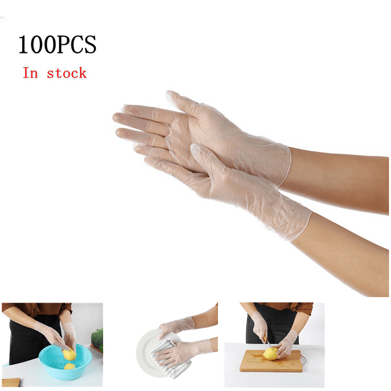 WEISHENG 100*Pcs Disposable PVC BBQ Gloves Waterproof Anti-Infection Safety Glove - MRSLM