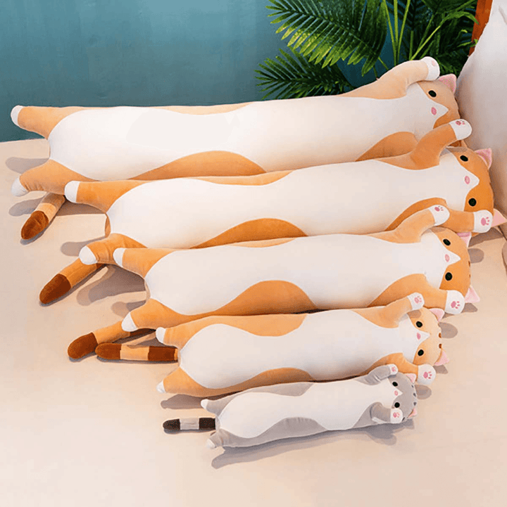 110/130Cm Cute Plush Cat Doll Soft Stuffed Pillow Doll Toy for Kids - MRSLM