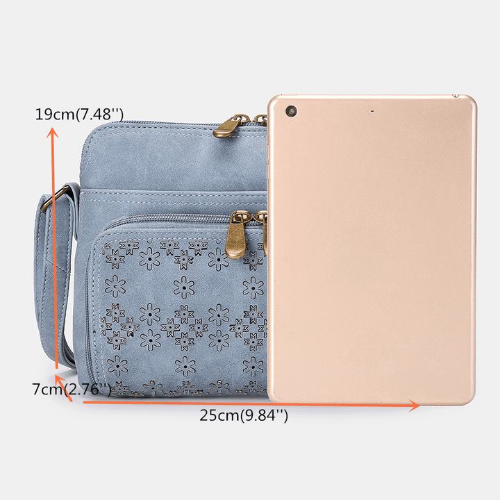 Hollow Out Lightweight Solid Flower Design Crossbody Bag - MRSLM