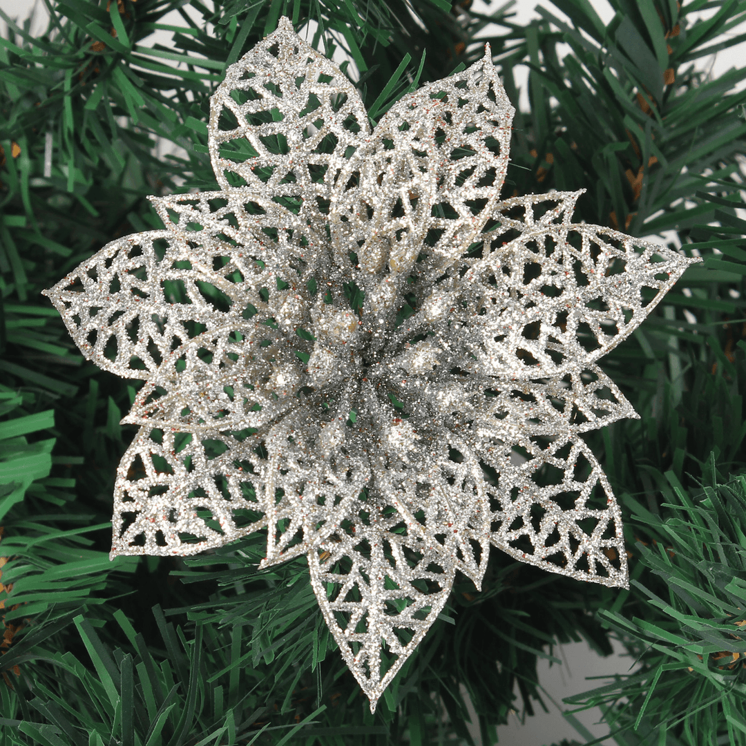 Christmas Decoration Flower Glitter Leaves Party Deocration - MRSLM