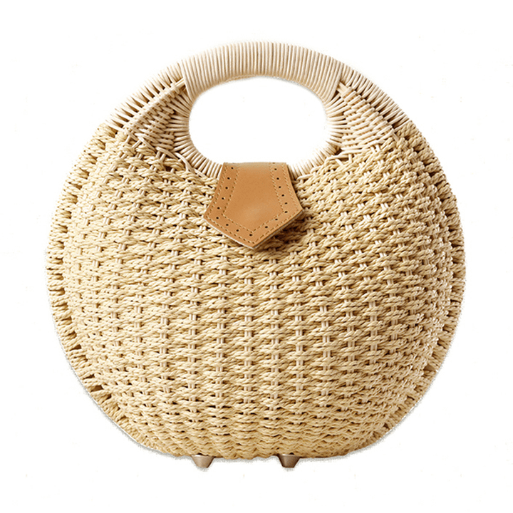 Women Tote Handbag Summer Beach Bag Straw Bag Rattan Bag Handbag - MRSLM