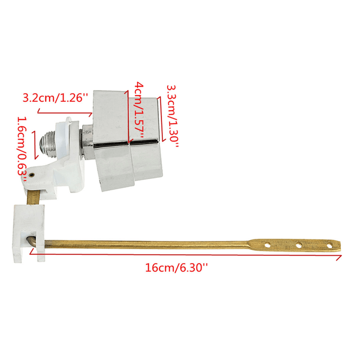 Push Botton Side Mount Toilet Tank Lever Flush Handle Brass Arm Fits Most Toliet - MRSLM