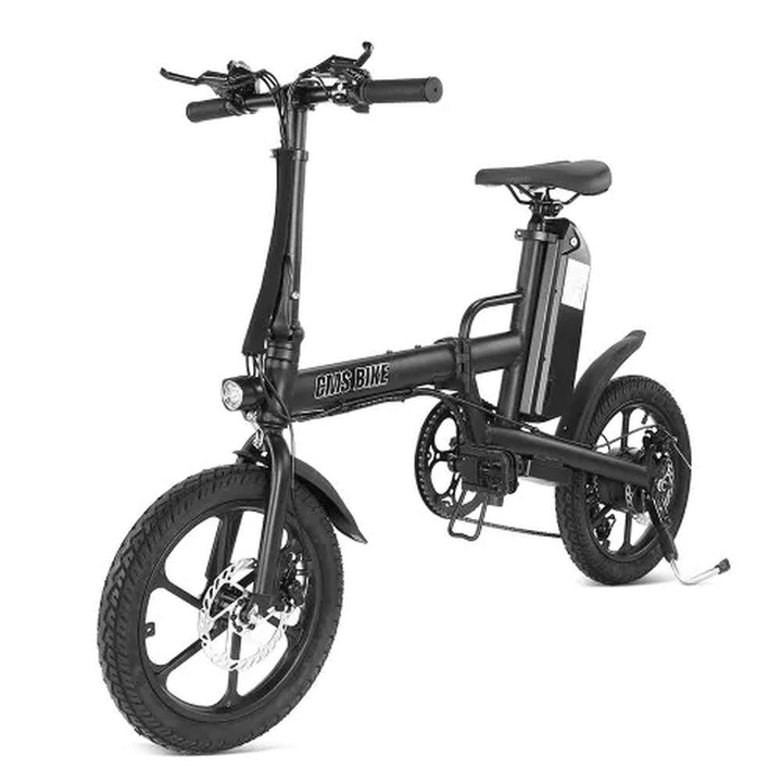 CMSBIKE F16PLUS 250W 13Ah Black 16 Inches Folding Electric Bike 25Km/H 80Km Mileage Intelligent Variable Speed System - MRSLM