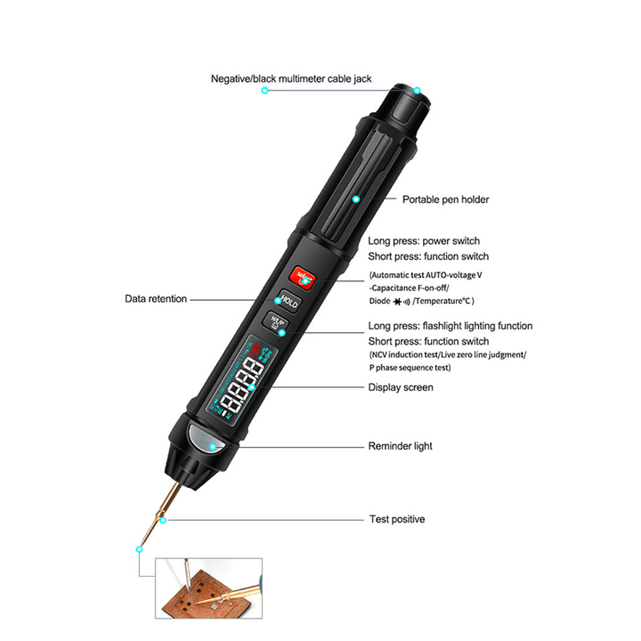 RELIFE DT-01 3 in 1 Smart Pen-Type Digital Multimeter + Non-Contact Tester + Phase Sequences Meter Mobile Phone Repair Tools - MRSLM