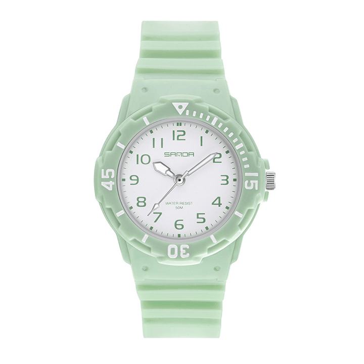 SANDA 6011 Fresh Color Silicone Strap Ultra Light-Weight Women Quartz Watch - MRSLM