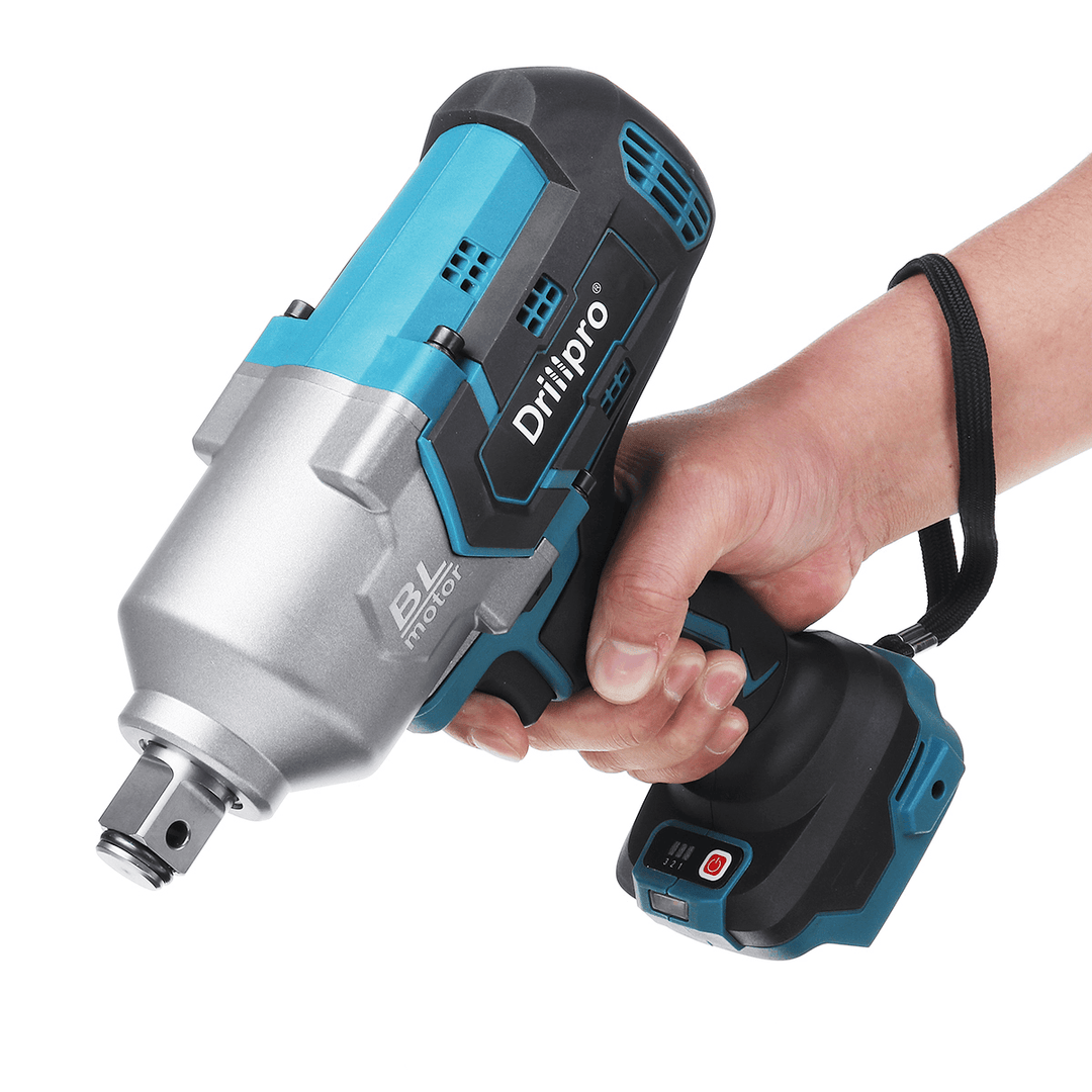 Drillpro 1300N.M Brushless Cordless Electric Impact Wrench 3 Speeds for Makita 18V Battery Heavy Equipment Repair Tool - MRSLM