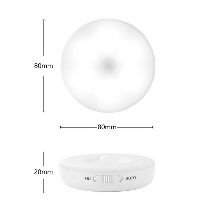 Rechargeable Cordless PIR Motion Sensor LED Night Light Lamp Wardrobe Bedside - MRSLM