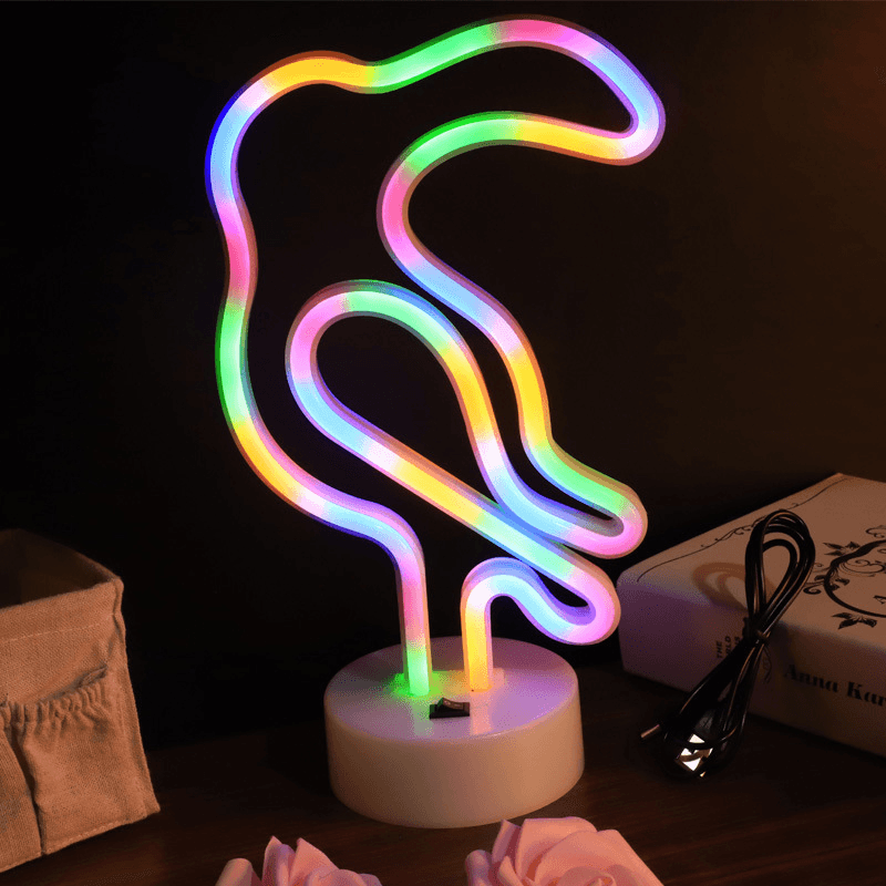 Upgrade Neon Night Light Rabbit Vibrato Anchor Bigmouth Bird Creative Night Light Spot - MRSLM