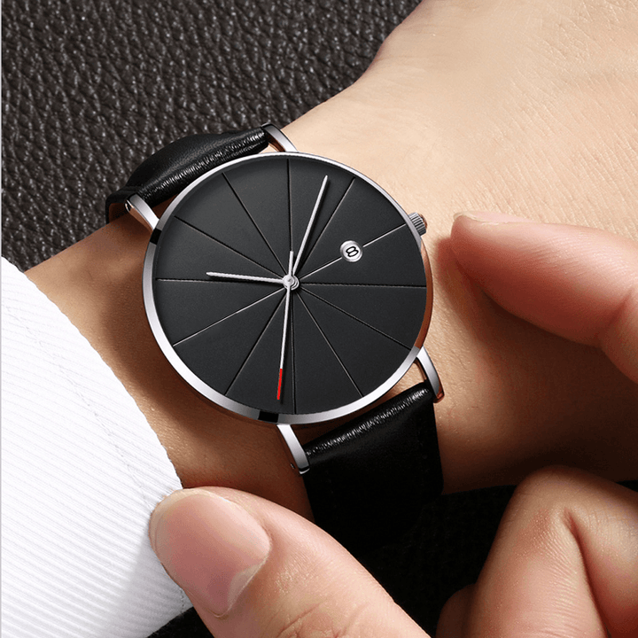 Deffrun Casual Style Business Men Wrist Watch Leather Strap Quartz Watch - MRSLM