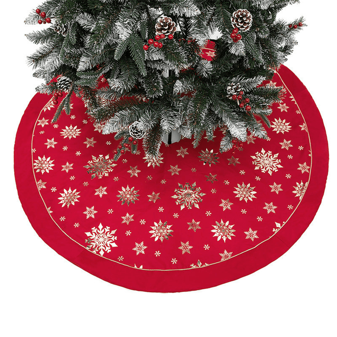 120Cm Stitched Santa Christmas Snowflake Skir Tree Skirt for Home New Year 2020 Christmas Fancy Decoration - MRSLM