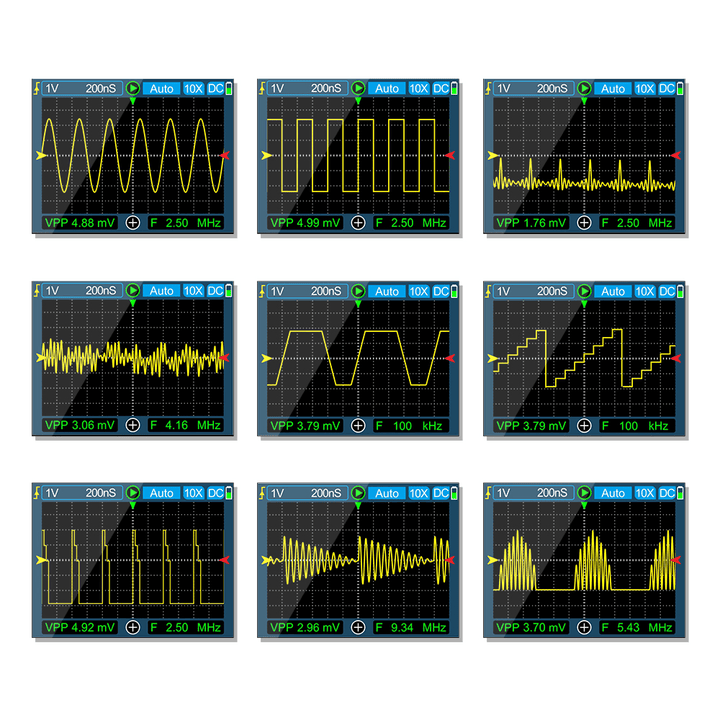 MUSTOOL MDS120M Professional Digital Oscilloscope 120Mhz Analog Bandwidth 500Ms/S Sampling Rate 320X240 LCD Screen Support Waveform Storage with Backlight - MRSLM