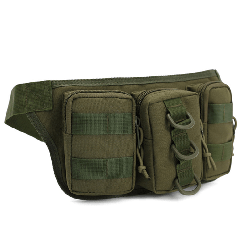 Men Nylon Outdooors Sportscamouflage Waist Bag Multifunctional Cycling Travling Waist Bag - MRSLM