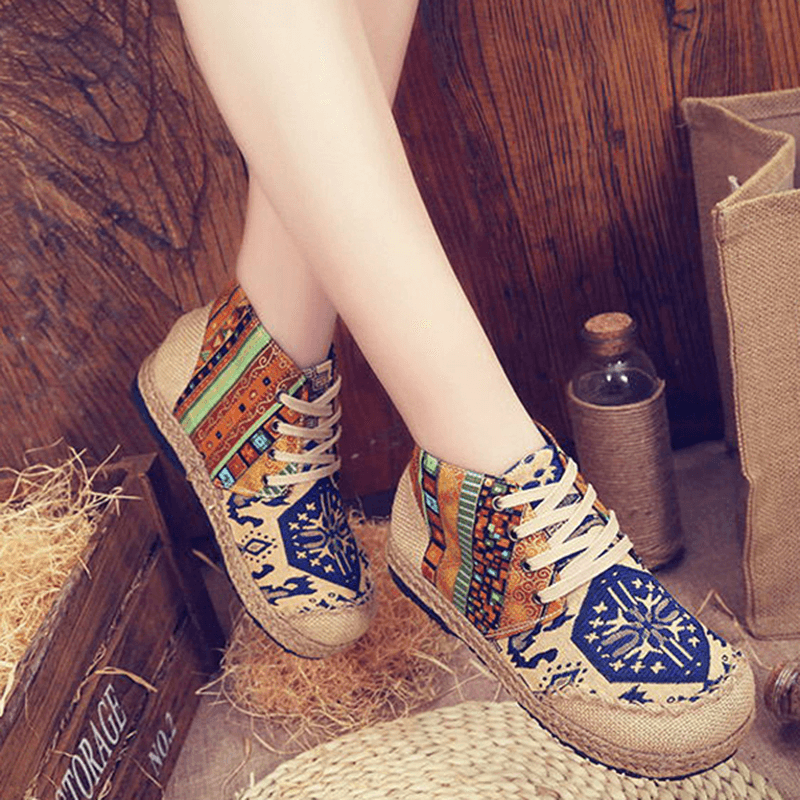 Vintage Colorful Pattern Boots - MRSLM