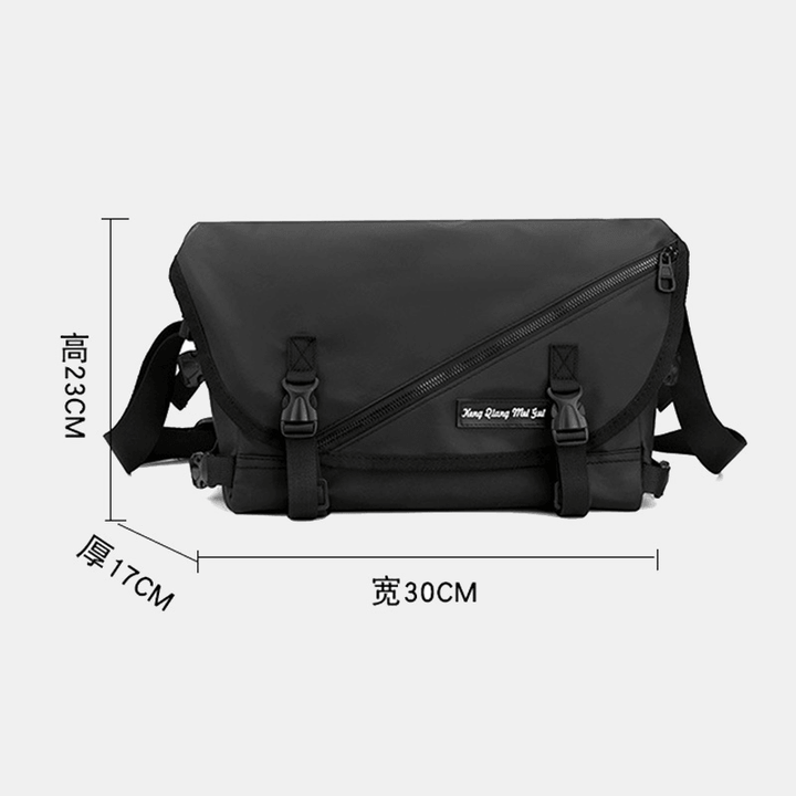 Unisex Large Capacity Back Anti-Theft Pocket Crossbody Bags Minimalist Buckle Nylon Messenger Bag Shoulder Bag - MRSLM