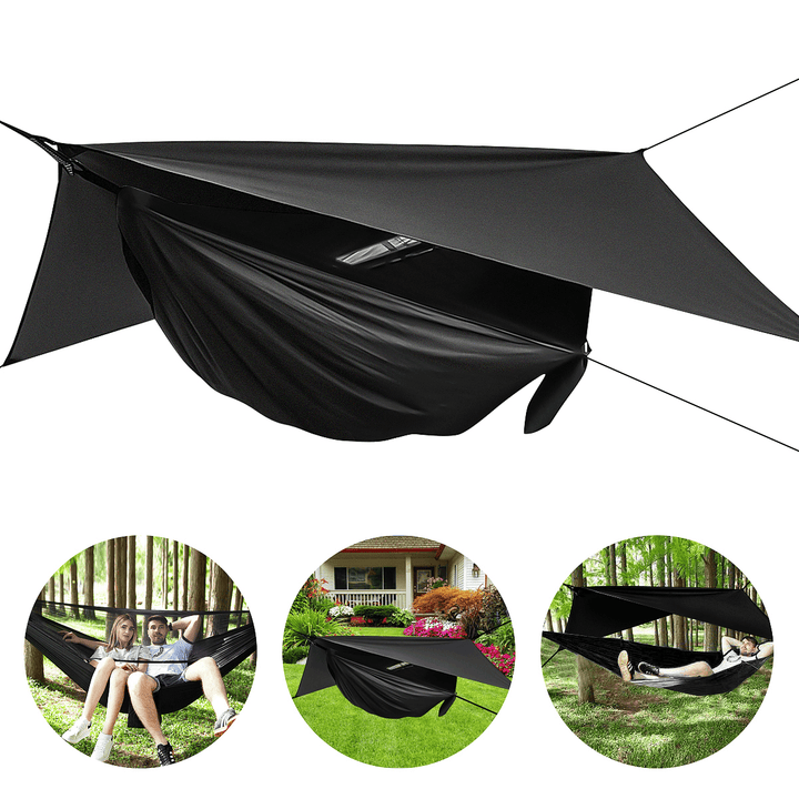 2 Persons 2-In-1 Camping Canopy Hammock Tent Set Lightweight Portable Hammock Outdoor Camping Travel Backyard Hammock - MRSLM