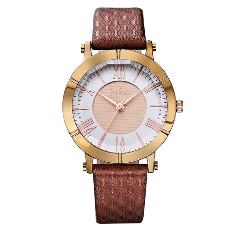 JULIUS 789 Fashion Luxury Leather Strap Ladies Student Quartz Watch - MRSLM