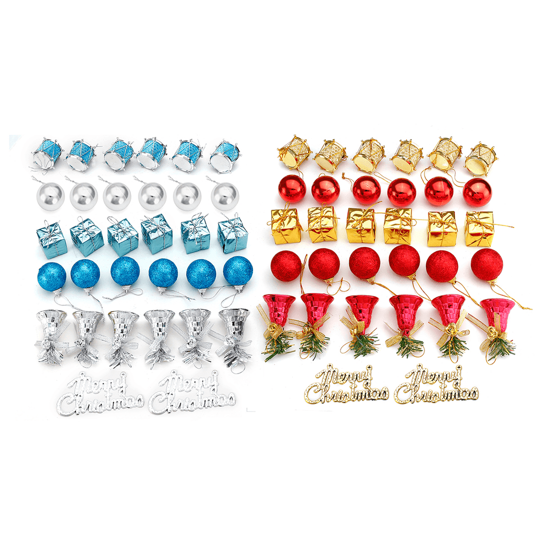 32PCS Christmas Xmas Tree Decorations Hanging Ornaments Baubles Balls Drums Bells - MRSLM